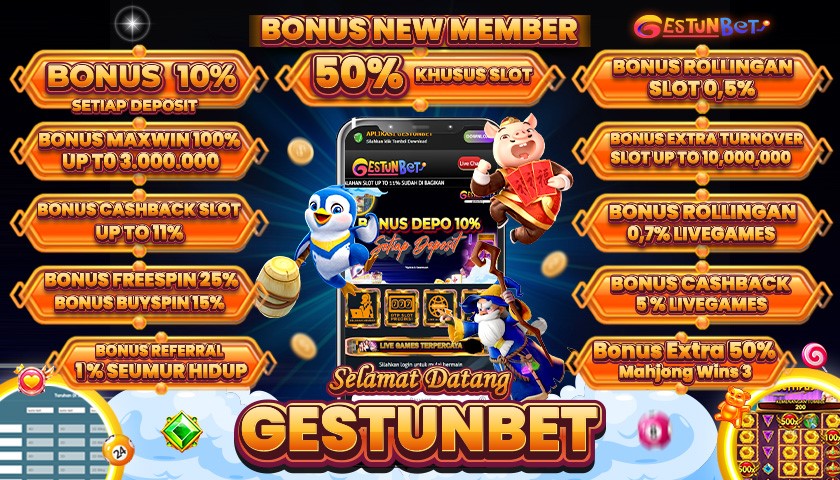 Promosi utama gestunbet
Seperti bonus deposit, bonus member baru dan bonus rollingan beserta cashback