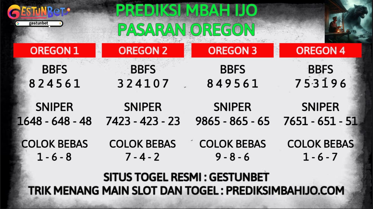 PREDIKSI TOGEL JITU OREGON 13 januari 2025 GESTUNBET