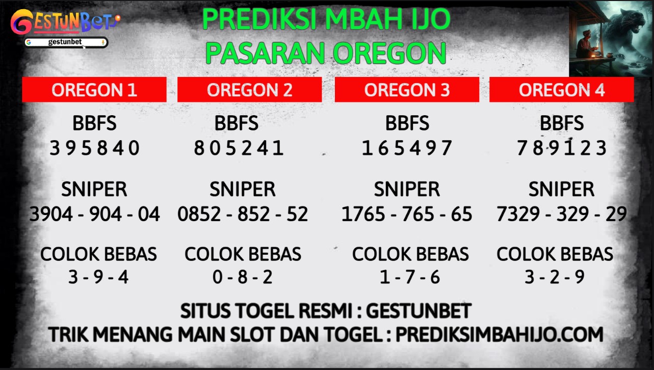 PREDIKSI TOGEL OREGON RABU 15 OKTOBER 2025