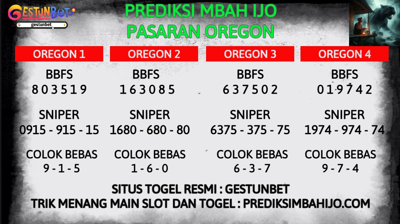 PREDIKSI TOGEL OREGON SENIN 6 OKTOBER 2025