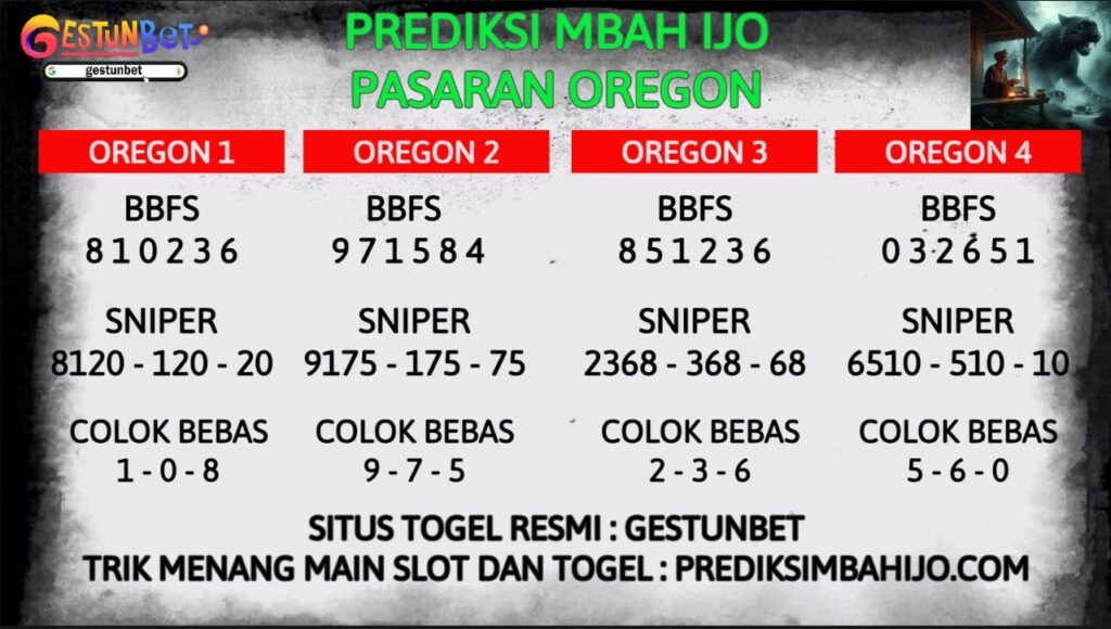 PREDIKSI TOGEL OREGON RABU 5 NOVEMBER 2025